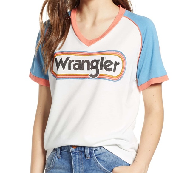 Urban Outfitters Tops - Wrangler Vintage Style V neck tee, size S